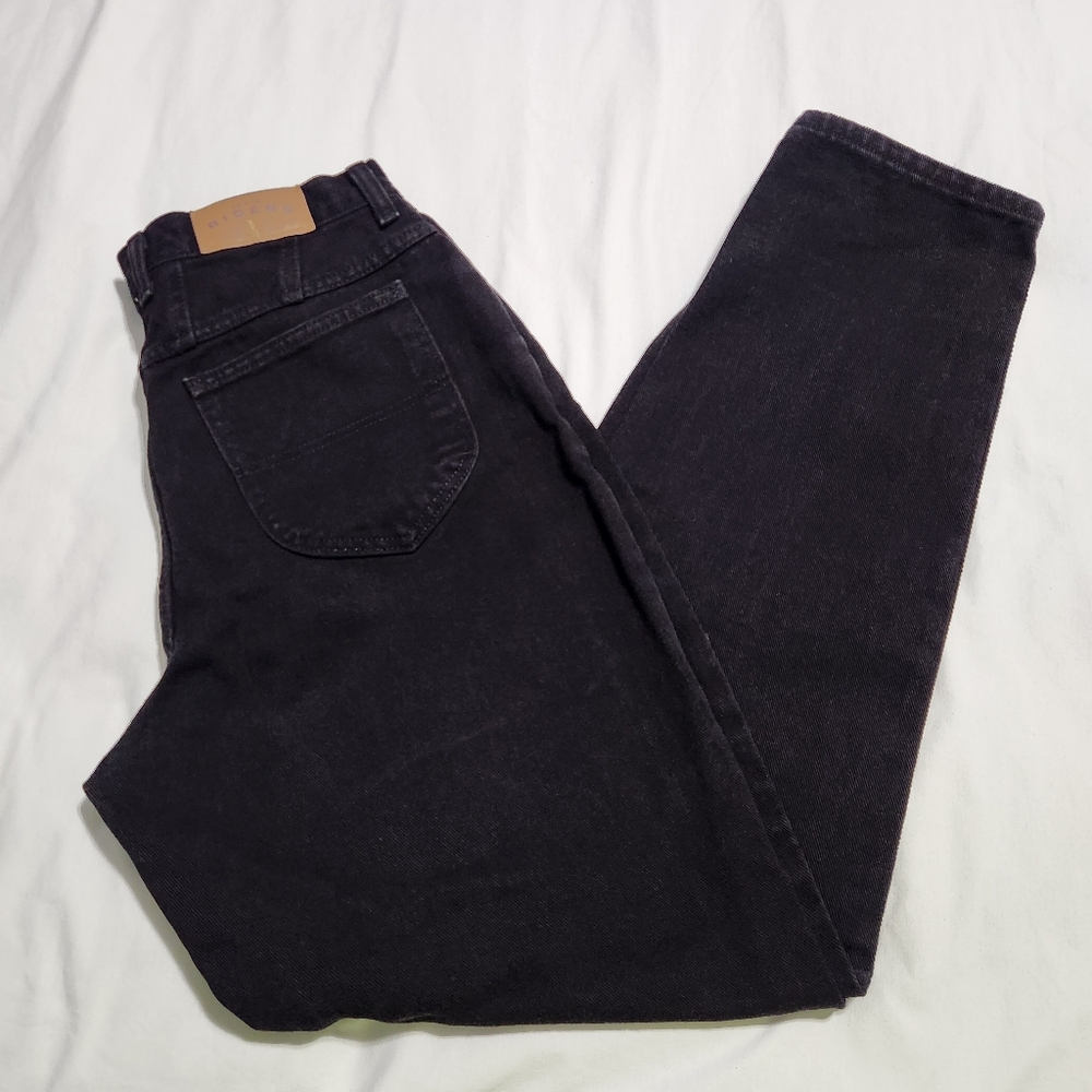 Vintage 90s Denim Riders Black High Waisted Mom Jeans 12M Made In USA
